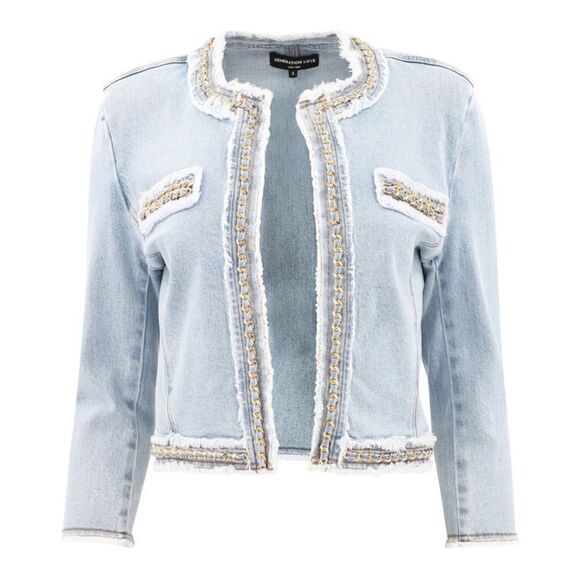 NWT Generation Love Kenzie Denim Cropped Jacket size xxl women's - Picture 1 of 13